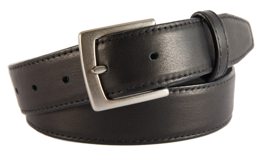 Signature Belt, Black Smooth Leather (Brushed Silver Buckle)