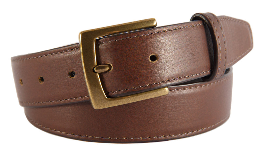 Signature Belt, Coffee Smooth Leather (Antique Brass Buckle)