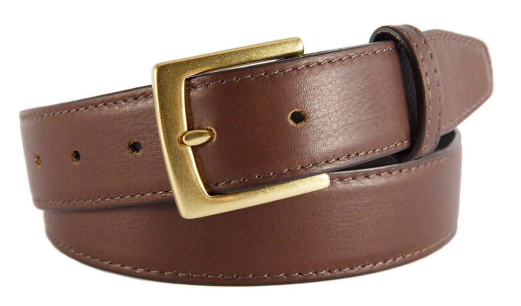 Signature Belt, Coffee Smooth Leather (Gold Buckle)
