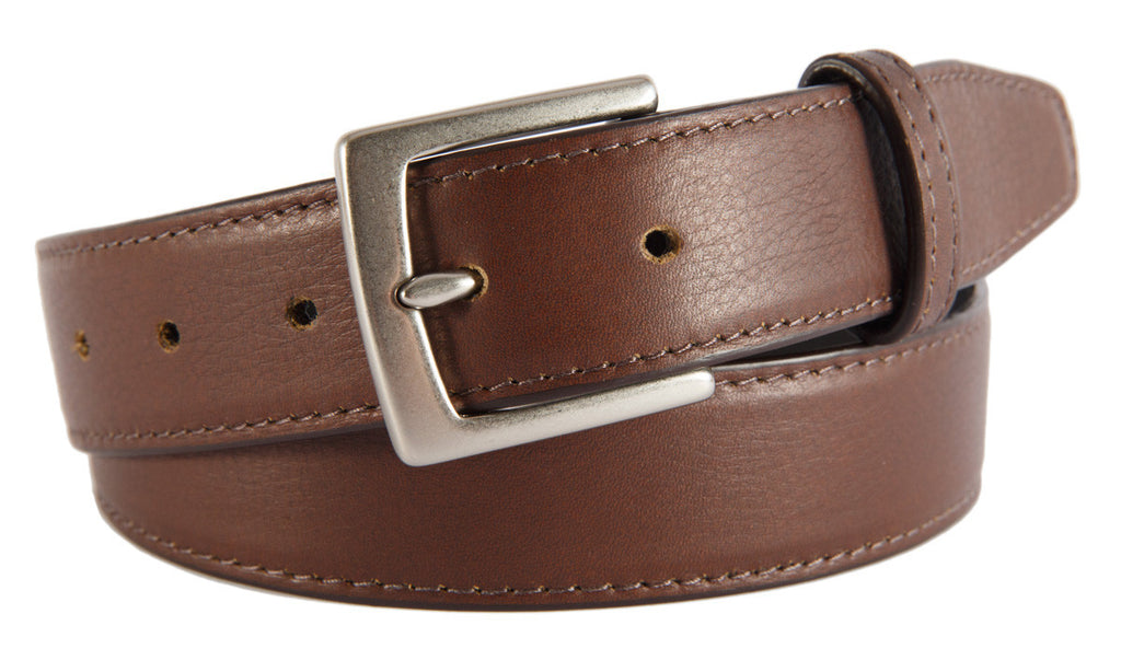 Signature Belt, Coffee Smooth Leather (Brushed Silver Buckle)