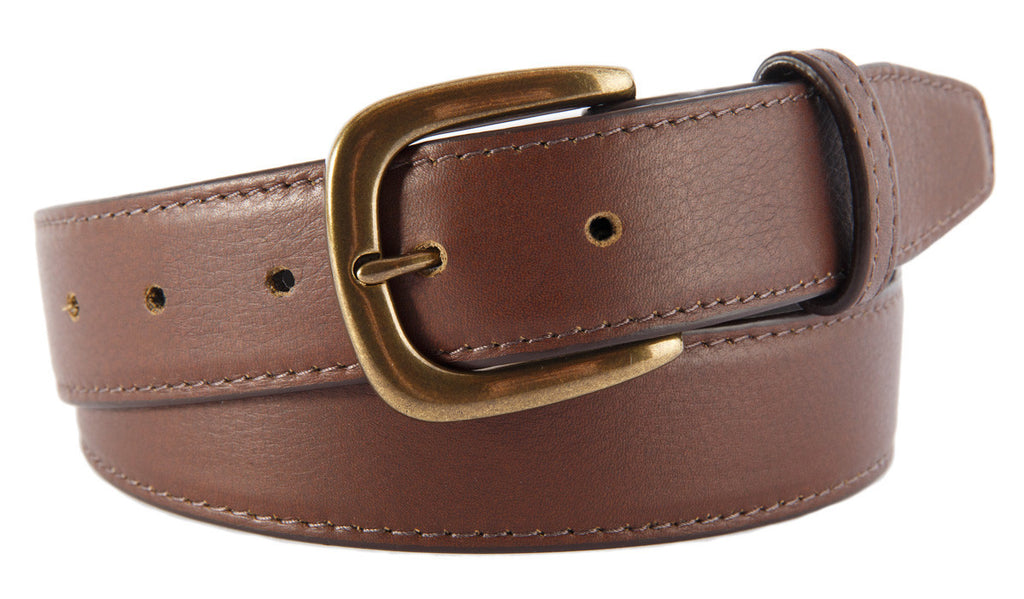 Hudson Belt, Coffee Smooth Leather (Antique Brass Buckle)