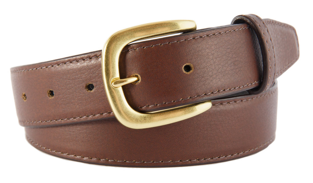 Hudson Belt, Coffee Smooth Leather (Gold Buckle)