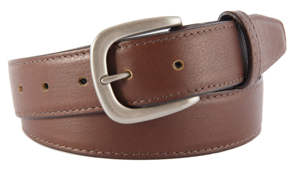 Hudson Belt, Coffee Smooth Leather (Brushed Silver Buckle)