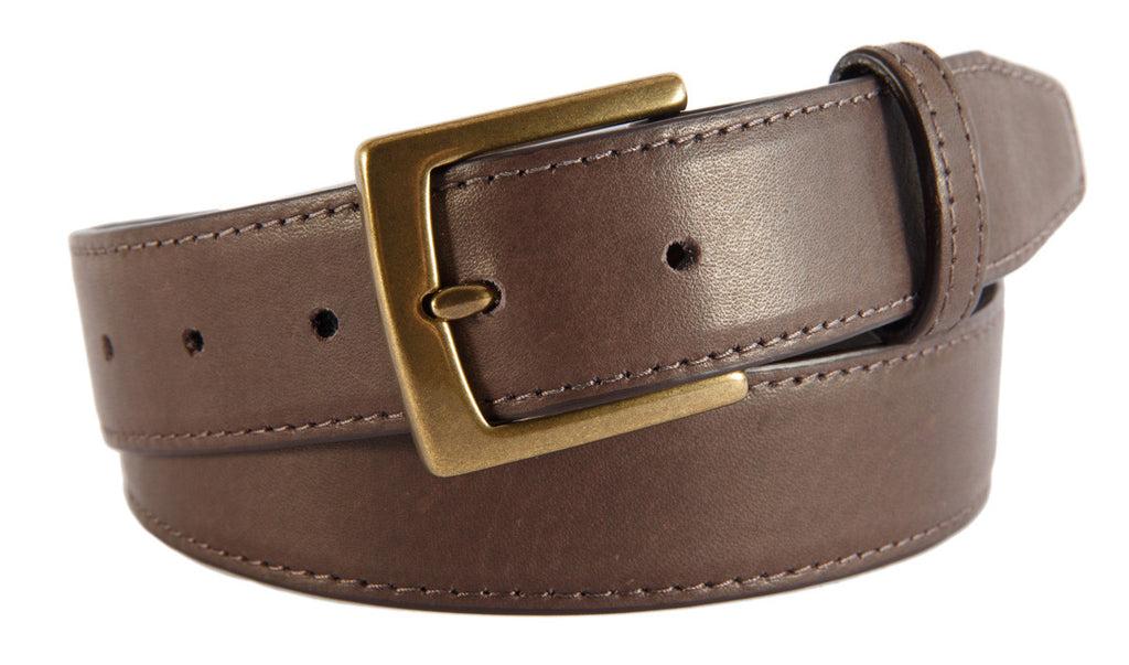 Signature Belt, Chocolate Smooth Leather (Antique Brass Buckle)
