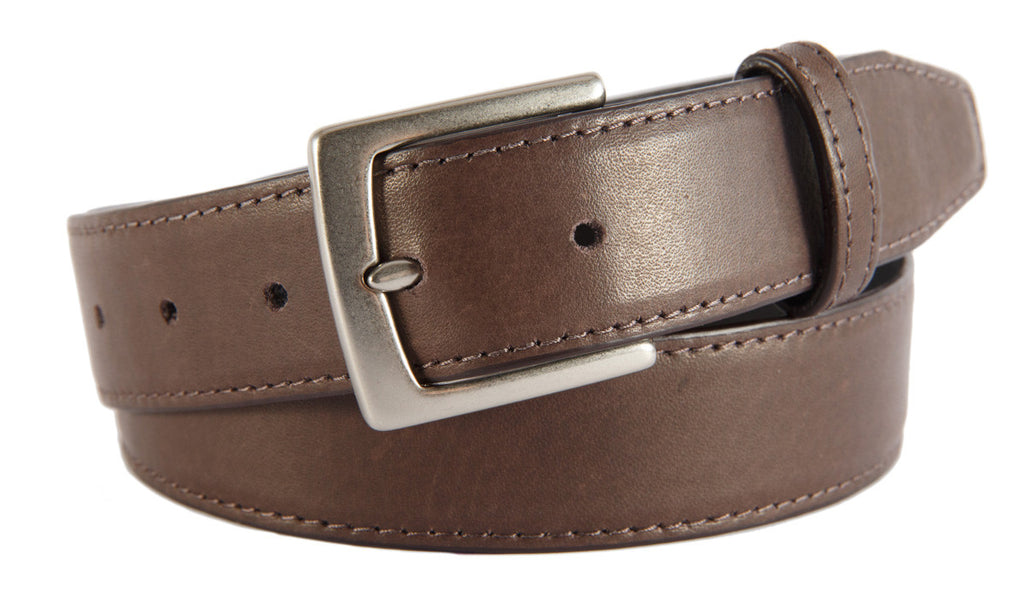 Signature Belt, Chocolate Smooth Leather (Brushed Silver Buckle)