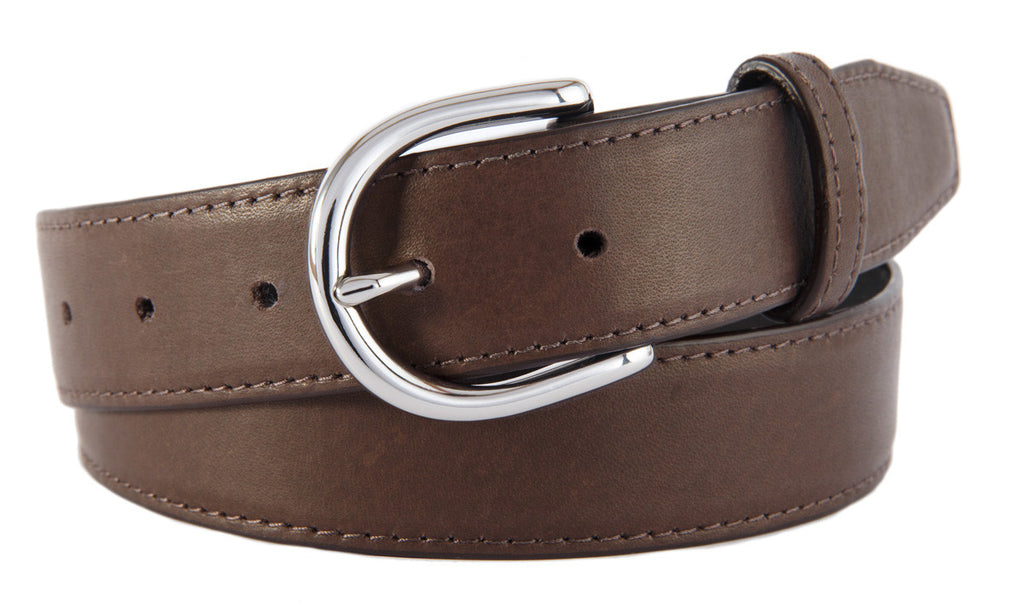 Soho Belt, Chocolate Smooth Leather (Shiny Silver Buckle)