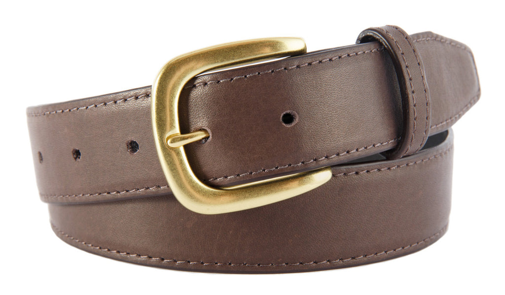 Hudson Belt, Chocolate Smooth Leather (Gold Buckle)