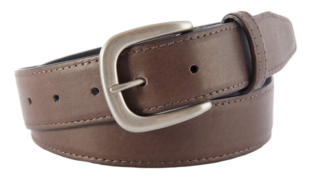 Hudson Belt, Chocolate Smooth Leather (Brushed Silver Buckle)