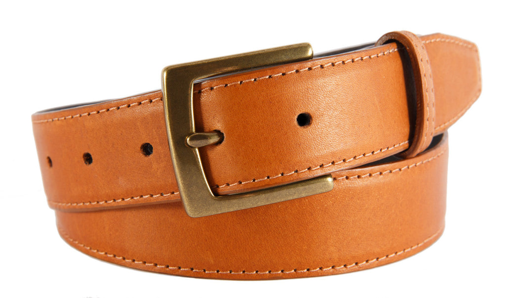 Signature Belt, Cognac Smooth Leather (Antique Brass Buckle)