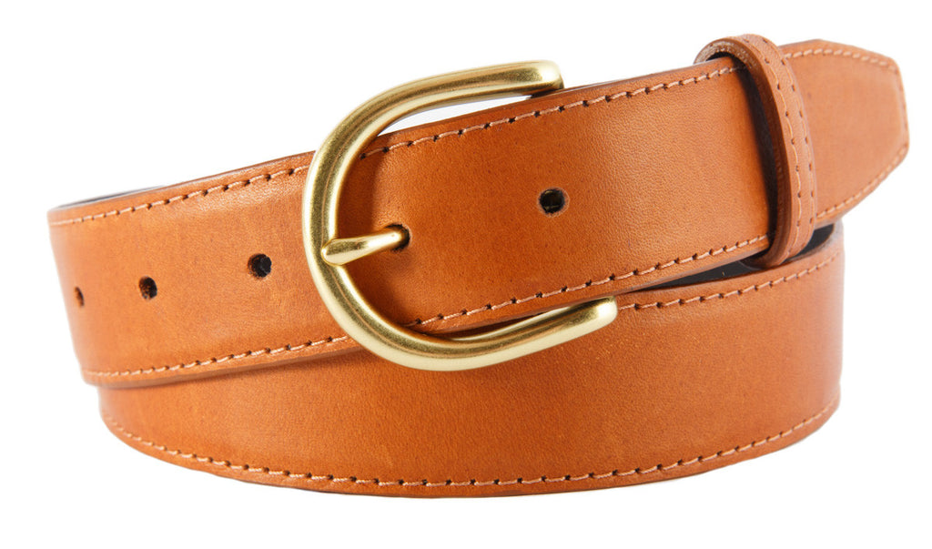 Soho Belt, Cognac Smooth Leather (Gold Buckle)