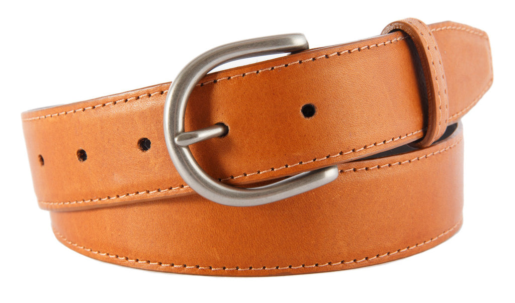 Soho Belt, Cognac Smooth Leather (Brushed Silver Buckle)