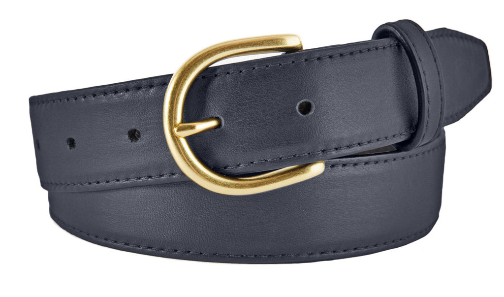 Soho Belt, Navy Smooth Leather (Gold Buckle)