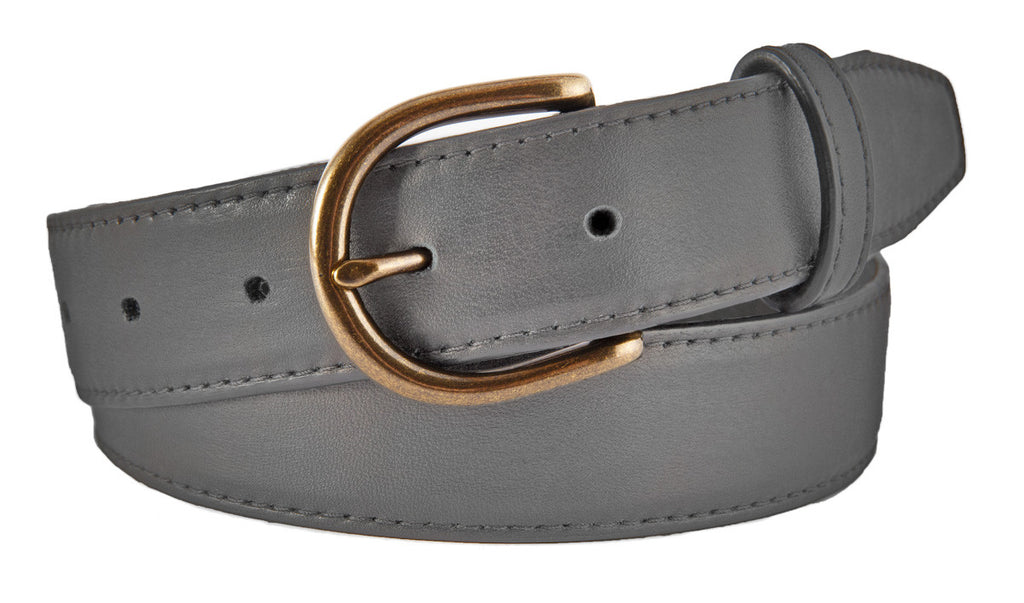 Soho Belt, Grey Smooth Leather (Antique Brass Buckle)