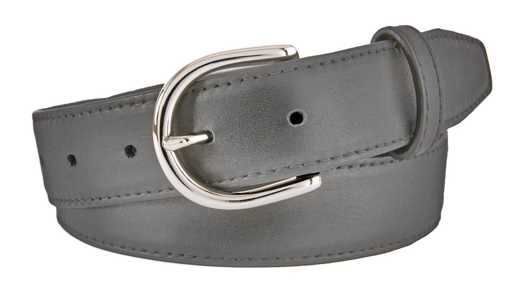 Soho Belt, Grey Smooth Leather (Shiny Silver Buckle)