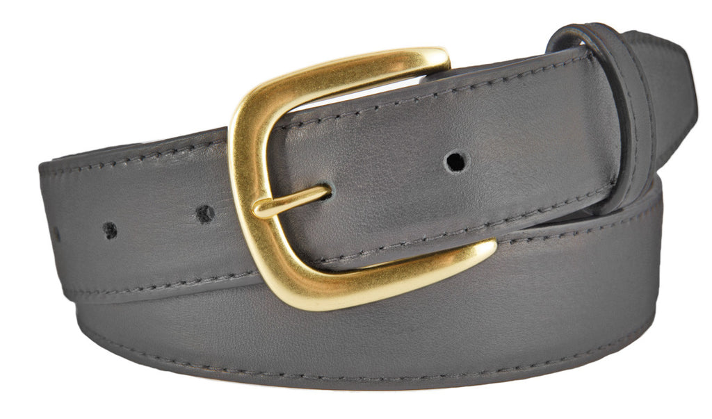 Hudson Belt, Grey Smooth Leather (Gold Buckle)