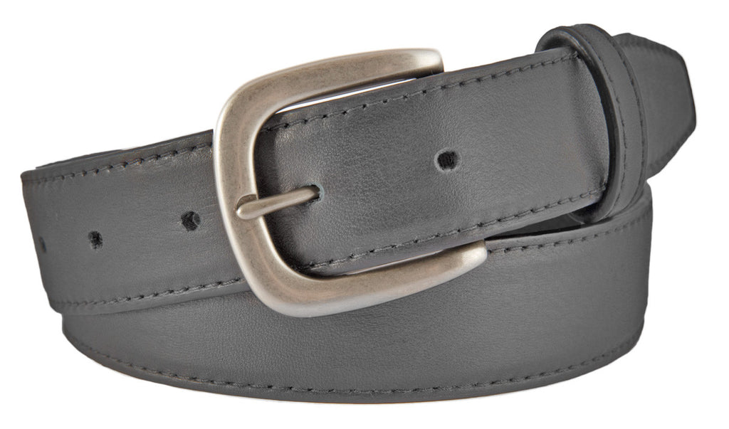 Hudson Belt, Grey Smooth Leather (Brushed Silver Buckle)