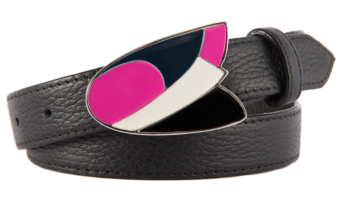 ベルト MOSCHINO COUTURE Woman Belt Pink 80538006 0224 Moschino M logo buckle pink leather belt - Pink | 80148006242
